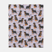Rottweiler Dog Botten en Paws Fleece Blanket (Voorkant)