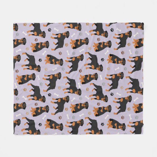 Rottweiler Dog Botten en Paws Fleece Blanket (Voorkant (Horizontaal))
