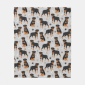 Rottweiler Dog Botten en Paws Fleece Blanket (Voorkant)