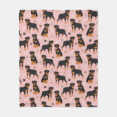 Rottweiler Dog Botten en Paws Fleece Blanket (Voorkant)