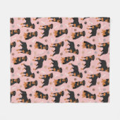 Rottweiler Dog Botten en Paws Fleece Blanket (Voorkant (Horizontaal))
