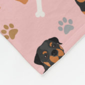 Rottweiler Dog Botten en Paws Fleece Blanket (Hoek)