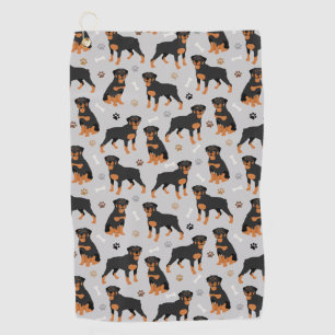 Rottweiler Dog Botten en Paws Golf Towel Golfhanddoek