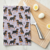 Rottweiler Dog-Botten en Paws Kitchen Towel Theedoek (Quarter Fold)