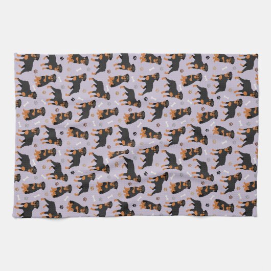 Rottweiler Dog-Botten en Paws Kitchen Towel Theedoek (Horizontaal)