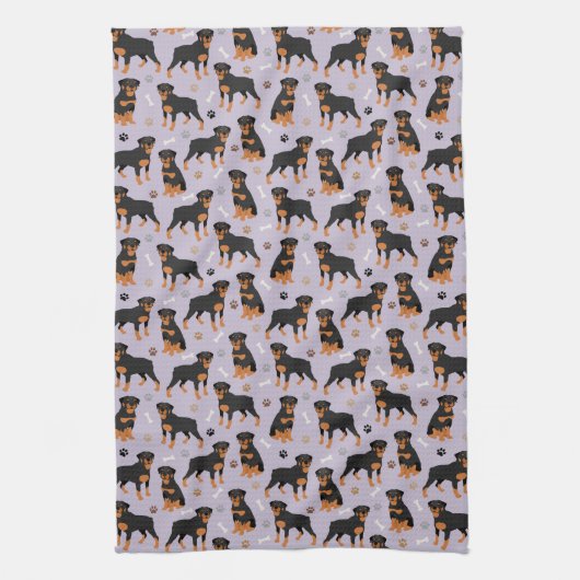 Rottweiler Dog-Botten en Paws Kitchen Towel Theedoek (Verticaal)