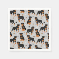 Rottweiler Dog Botten en Paws Napkins