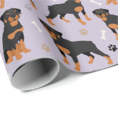 Rottweiler Dog-Botten en poetswerkpapier Cadeaupapier (Rol Hoek)