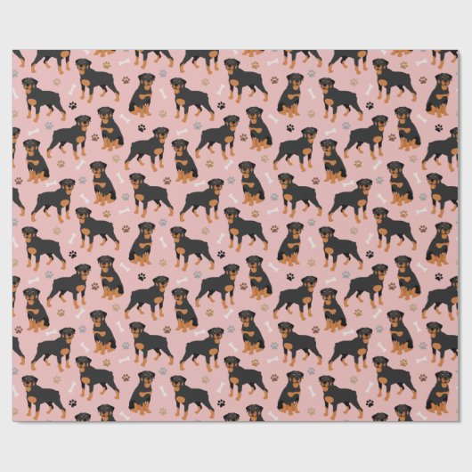 Rottweiler Dog-Botten en poetswerkpapier Cadeaupapier (Vlak)