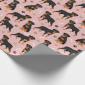 Rottweiler Dog-Botten en poetswerkpapier Cadeaupapier (Hoek)