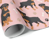 Rottweiler Dog-Botten en poetswerkpapier Cadeaupapier (Rol Hoek)
