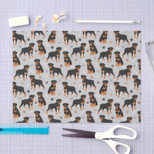 Rottweiler Dog-Botten en pootpapier Tissuepapier (Craft)