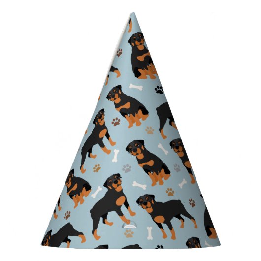 Rottweiler Dog-Botten en -poten Feesthoedjes (Links)