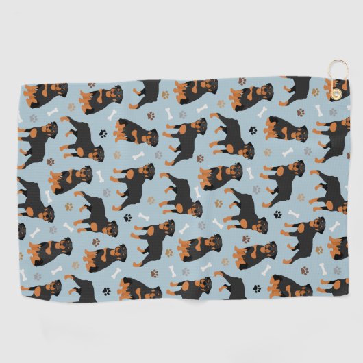 Rottweiler Dog-Botten en -poten Golfhanddoek (Horizontaal)