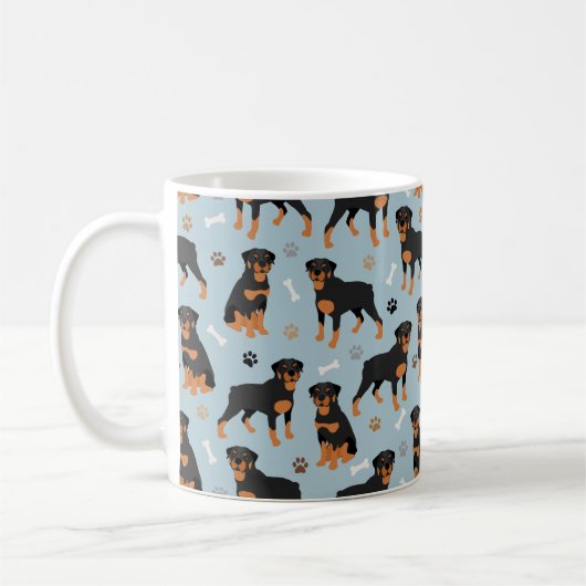 Rottweiler Dog-Botten en -poten Koffiemok (Links)