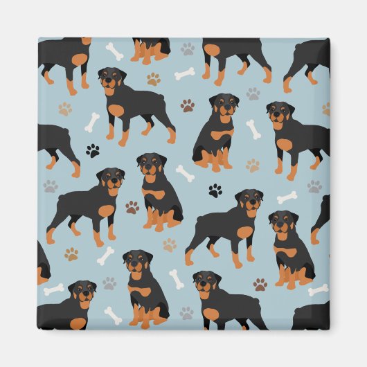 Rottweiler Dog-Botten en -poten Magneet (Voorkant)