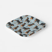 Rottweiler Dog-Botten en -poten Papieren Bordje (Gebogen)