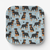 Rottweiler Dog-Botten en -poten Papieren Bordje (Voorkant)