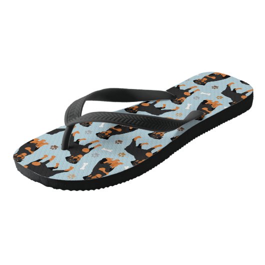Rottweiler Dog-Botten en -poten Teenslippers (Schuin)