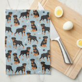 Rottweiler Dog-Botten en -poten Theedoek (Quarter Fold)