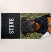Rottweiler Dog Camo Animal Name Cool Rugged Puppy Strandlaken (Voorkant)