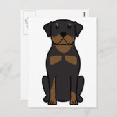 Rottweiler Dog Cartoon Briefkaart (Voorkant / Achterkant)