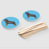 Rottweiler dog cartoon illustration handwaaier (Niet-gemonteerd)