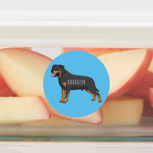 Rottweiler dog cartoon illustration  labels (Aangebracht)