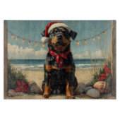 Rottweiler Dog Christmas  Beach Snijplank (Voorkant)