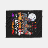 Rottweiler Dog Christmas Happy Hallothankmas Bedan Fleece Deken (Voorkant (Horizontaal))