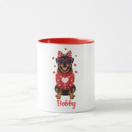 Rottweiler dog coffee mug valentines day 2026 mok