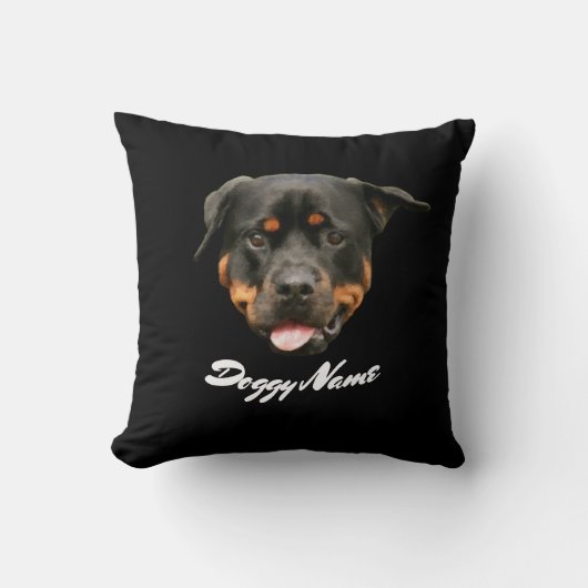 Rottweiler Dog Creëer Jouw eigen Kussen (Voorkant)