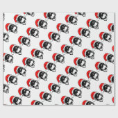 Rottweiler Dog draagt een rode kerstkerstkerstkers Cadeaupapier (Vlak)