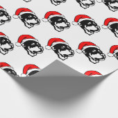 Rottweiler Dog draagt een rode kerstkerstkerstkers Cadeaupapier (Hoek)