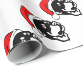 Rottweiler Dog draagt een rode kerstkerstkerstkers Cadeaupapier (Rol Hoek)