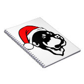 Rottweiler Dog draagt een rode kerstkerstkerstkers Notitieboek (Rechterzijde)