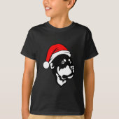 Rottweiler Dog draagt een rode kerstkerstkerstkers T-shirt (Voorkant)