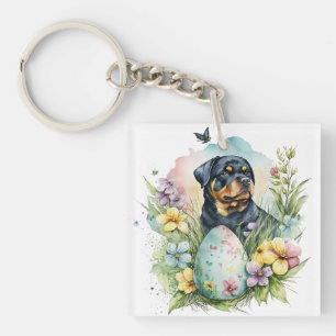 Rottweiler Dog Easter Egg, Happy Easter Rottweiler Sleutelhanger