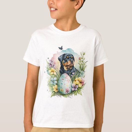 Rottweiler Dog Easter Egg, Happy Easter Rottweiler T-shirt (Voorkant)