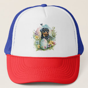 Rottweiler Dog Easter Egg, Happy Easter Rottweiler Trucker Pet