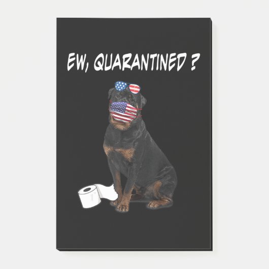 Rottweiler Dog Ew Quarantined Dog die een gezicht Post-it® Notes (Voorkant)