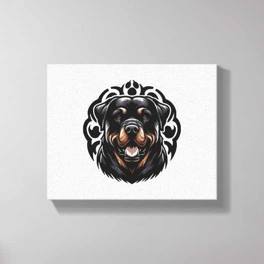 Rottweiler Dog Face Canvas Afdruk (Voorkant)