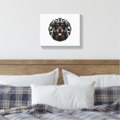 Rottweiler Dog Face Canvas Afdruk (Insitu (Slaapkamer))