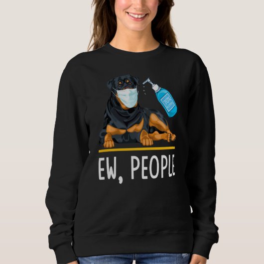 Rottweiler Dog Face Mask Hand Sanitizer Ew People Trui (Voorkant)