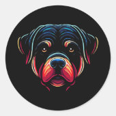 Rottweiler Dog Face  Ronde Sticker (Voorkant)