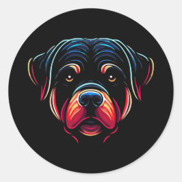 Rottweiler Dog Face  Ronde Sticker