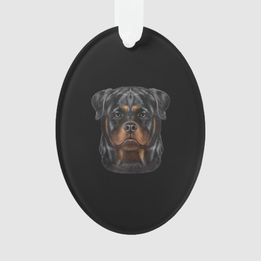 Rottweiler Dog Face Zip Hoodie Ornament (voorkant)