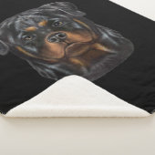Rottweiler Dog Face Zip Hoodie Sherpa Deken (3/4)