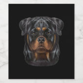 Rottweiler Dog Face Zip Hoodie Wijn Etiket (Enkel label)