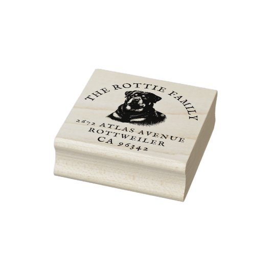 Rottweiler Dog Familienaam Retouradres Rubberstempel (Stempel)